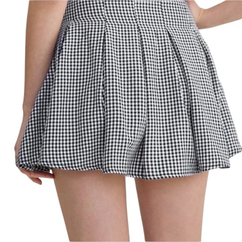 TAIL BLACK WHITE HOUNDSTOOTH SKATER TENNIS PREP SKIRT SKORT XS